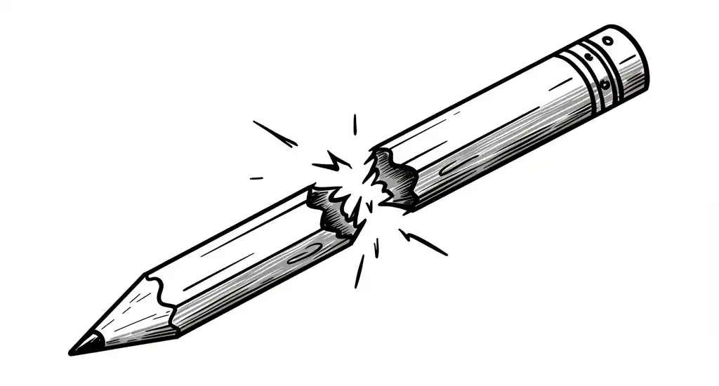 Pencil breaking illustration
